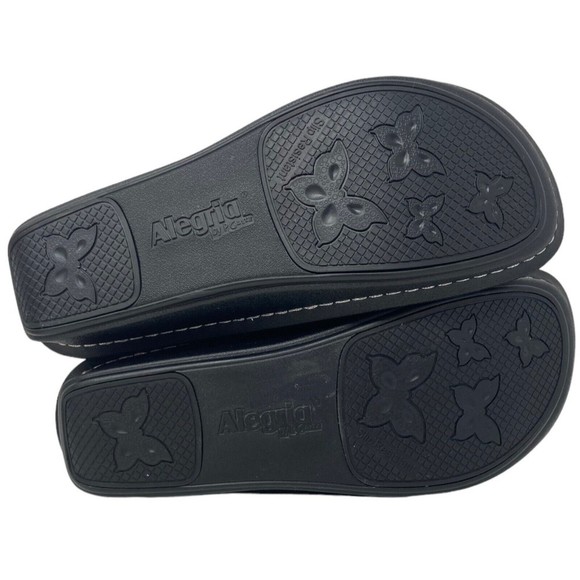 Alegria Black and Blue Leopard Print Mules - Picture 9 of 10